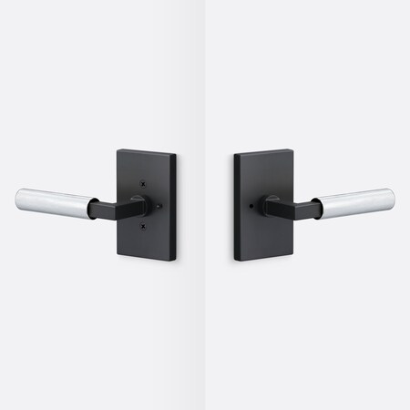 Sure-Loc Hardware Levanto Privacy Rosette, Flat Black, Knurled Grip in Polished Chrome LV102 FBL GRIP-KN 26